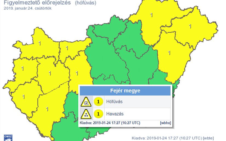 Hófúvásra lehet készülni Székesfehérvár környékén is